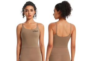 Customized Yoga Vest with Chest Pad, Shock-absorbing, High-elasticity, Quick-drying Sports Fitness and Running Training Top