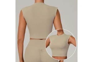 High Quality Seamless Custom Gym Quick Dry Solid Super Short Sleeved T Shirt Fitness Sport Yoga Women Workout Crop Top
