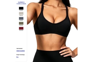 Slimming Beauty Back Yoga Vest with Y-Line Straps Breathable Front Logo Medium for Workout Sports Bra for Women