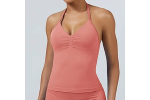 Plus Size Breathable Lightweight Anti-Exposure Seamless Yoga Vest and Summer Sports Top with Front Logo for Gym Yoga Workouts
