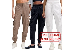 Wholesale Gym Cargo Jogger Casual Women Sports Workout Yoga Pants Fitness Women Loose Joggers Pants With Yoga Lemon