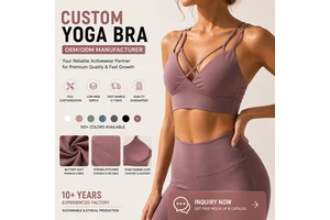 OEM & ODM Women's Breathable Lightweight Strappy Cross Back High Support Quick Dry Workout Yoga Gym Activewear Sports Bra Top