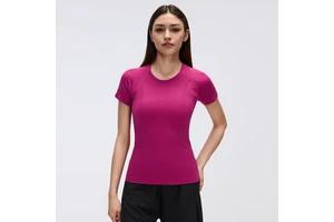 Spring and Summer Short-Sleeved Round-Neck Sports T-Shirt Running and Fitness Top Slim-Fitting and Breathable Yoga Short-Sleeve