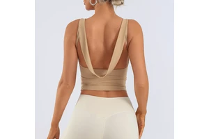 Women's Breathable Lightweight Yoga Tank Top-Four-Way Stretch Spandex/Nylon Asymmetrical Neckline Simple Design for Summer