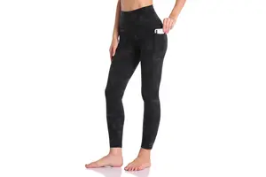 Plaid Printed Washed Heat-Transfer Yoga Leggings High Waist Quick Dry Breathable Eco-Friendly Spandex/Polyester Pants Hot