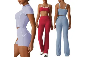 Custom Women's Quick-drying Yoga Sets Sportswear Workout Cloths 2 Piece Gym Fitness Sets