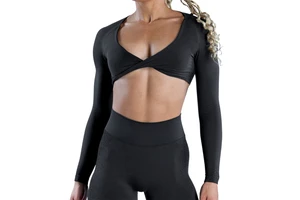 New Arrival Women's Cross Front Gym Tops Long Sleeve Fitness Elastic Yoga Quick Dry Sports Workout Tops Hot Sale