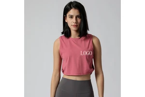 High Quality Knot Loose Moisture Wicking Comfortable Sleeveless Quick Dry Training Sports Yoga Top for Women