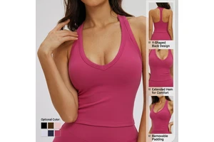 Women's Yoga Vest Tank Top Spandex/Nylon Four-Way Stretch Breathable Eco-Friendly Skinny Fit Hollowed-out Back Cut-out Outdoor