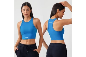 Wholesale Custom Rib Fabric Gym Clothing for Women High Quality Backless Stretch Workout Tops Breathable for Yoga Exercise