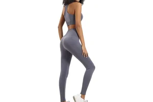 Eco-Friendly Seamless Solid Printed Yoga Workout Set for Women Plus Size Skinny Fit Spring Activewear Four-Way Stretch for Gym