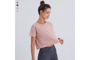 Custom Running T-shirts Gym Top Women Crop Top Fitness Training Yoga Clothing Sport Top for Women Workout Ladies Sports Shirts