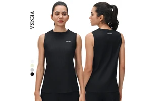 Summer Women's Fitness Quick-Drying Vest Round Neck Loose Sports Top Women Soft Breathable Yoga Sleeveless Tank Tops