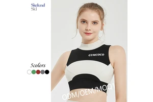 Womens Yoga Tanks Color-blocking and Quick-drying Customized Wholesale Yoga Vest Sports Bra Tight - Fitting Slimming Fitness Top