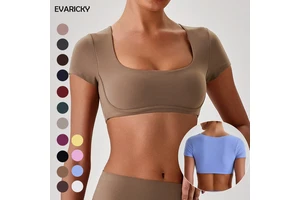EVARICKY Trending Products New Arrivals Four-Way Breathable Women T Shirts Gym Running Sports High Quality Crop Top Yoga Wear