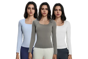 Core-Spun Cotton-Feel Polyester Thermal Brushed Spacer Knit 340 GSM for Running Tops