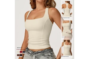 Women's Seamless Breathable Yoga Tank Top Racerback Design Tight-Fitting Quick Dry Sports Vest for Outdoor Summer Running