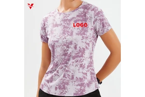 Wholesale Women Breathable Short Sleeve Gym Workout Crop Top Quick Dry Casual Tee-shirt Sport Pour Sports Gym Yoga Tees 2136