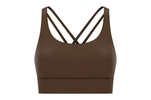 New Cross Beauty Back Yoga Bra Double-sided Breathable V-neck Scrub Naked High Strength Upper Bracing Sports Underwear