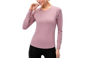 Custom Compression Sports Tops Horse Riding Base Layer Women Plush Warm Long Sleeve Shirts Yoga Clothes