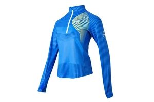 Women Fitness Sports Long Sleeve Top Quick Dry Gym Yoga Shirt Quarter Zip Slim Fit Running Workout Activewear Front