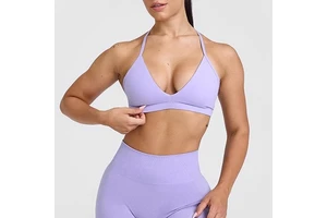 Deep V Sports Bra Women Backless High Support Impact Yoga Top Running Fitness Workout Gym Top
