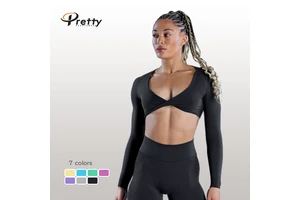 2025 New Arrival Women's Cross Front Gym Tops Long Sleeve Fitness Elastic Yoga Quick Dry Sports Workout Tops Hot Sale