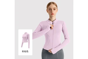F63 Seamless Long Sleeve Women's Yoga Jacket Breathable Stretch Running Cycling Sports Jackets Gym Sportswear Outdoor Yoga Top