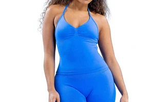 Women's High-Elastic Fully Matte Seamless Spandex/Nylon Tank Top Sleeveless Simple Design Sports Tight-Fitting Solid Chest Yoga