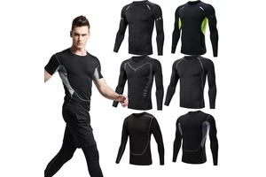 Verified Supplier Mens Elastic Breathable and Quick-drying Sports Yogas Longs Sleeve O Neck Slim Track Suit t Shirt