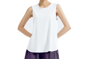 Breathable Yoga Top for Women Quick Dry Lightweight Four-Way Stretch Seamless Fashionable Sleeveless for Summer Running