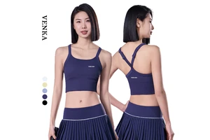 Women Sports Wear Cross Beautiful Back Adjustable Straps Fitness Vest Workout Top With Breast Pads Lady Gym Yoga U-Neck Tank Top