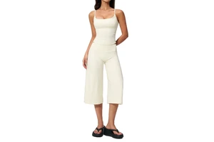 New Camisole Yoga Vest Pull-On High Waist Quick-drying Casual Mid-length Pants Running Outdoor Solid Color Loose Fit Women's