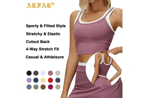 Durable Women's Yoga Tank Top Four-Way Stretch Comfortable Fit Workout Top for Pilates Exercise Activewear