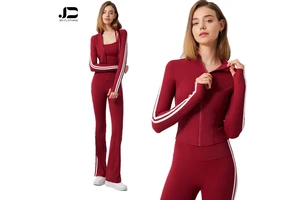 Women's Activewear High Stretchy Gym Zipper Jacket With Thumb Holes Stand Collar Long Sleeve Casual Clothing Yoga Top