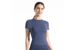 Wholesale Women Slim Fit Seamless Yoga Top Naked Feel Soft Short Sleeve Round Neck Athletic Shirt Quick Dry Pilates Workout Tee