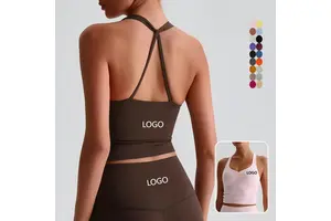 Women's Plus Size Workout Clothing Breathable Sleeveless Gym Fitness Sports Top Quick Dry U-NECK Spaghetti Strap High Support