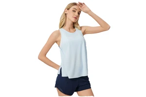 Summer Quick Drying Sports Vest for Women, Loose Fit, Ice Silk, Cool Feeling, Fitness Sleeveless Yoga Suit