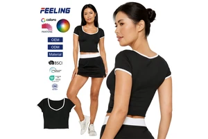 Women's Active Sports T-Shirt Short Sleeve V-Neckline Soft 4-Way Stretch Breathable Wicking for Workout Yoga Casual Wear OEM ODM