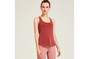 Women Ultra Soft Strappy Compression Lightweight Quick Dry Yoga Tank Top With Built in Bra