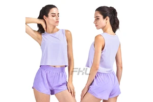 Women Sleeveless Activewear Workout Gym Exercise Athletic Yoga Tops Racerback Sports Shirts Running Vest