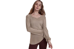 Wholesale OEM Casual Women's Long Sleeve Loose Fit Gym Fitness Yoga Women Fitness Crop Top