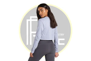 Women's Ribbed Active Stretch Long Sleeve Crop Top Crew Neck Skinny Fit Spandex/Cotton Solid Heat-Transfer Printed Hollow Yoga
