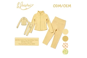 WEIWEI Private Label Girls Fitness Yoga Wear Plain Zipper Two Pieces Baby Yoga CPC Certified Buttery Soft Naked Feel