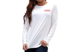 Dtf Heat Transfer Custom T Shirt Printing Blank T-shirt With Logo Plain Tshirt Wholesale Women Long Sleeve T-shirts To Sublimate
