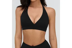 Custom Design Women Yoga Bra Cross V-Neck Fashion Sports Bra Fitness Running Gym Underwear