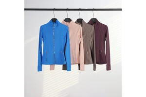 2025 L L Breathable Washed Gym Jacket Lightweight Yoga Jacket Workouts Running Plus Size Four-Way Stretch Thumb Hole Seamed