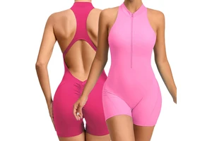 Wholesale Slim Fit One Piece Yoga Wear Front Zipper Sportswear One Piece Yoga Jumpsuit Women