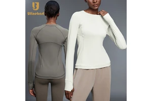 Women's Winter Long-Sleeve Yoga Top for Running Sports Fitness & Pilates Quick Dry Workout Top