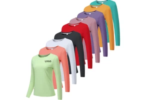 Custom Women's Casual Sportswear Yoga Long Sleeve Gym Top Breathable Print Comfortable Yoga Top Outdoor Fitness Comfort